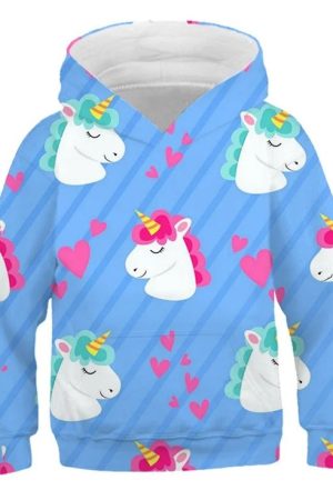 Bluza jednorożec dziecięca niebieska