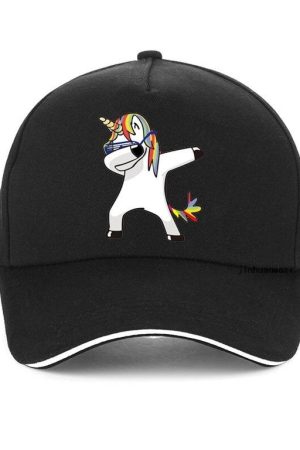Czapka z daszkiem jednorożec dab czarna