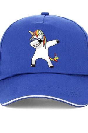 Czapka z daszkiem jednorożec dab niebieska