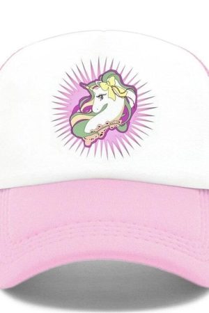 Czapka z daszkiem jednorożec kawaii różowa