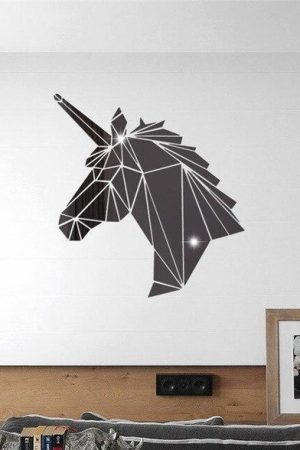 Naklejka na ścianę jednorożec czarny