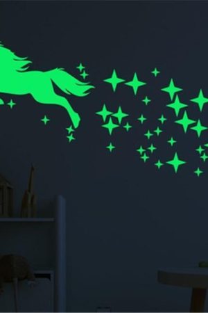 Naklejka na ścianę jednorożec fluorescencyjny