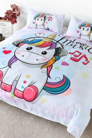 Pościel jednorożec kawaii z poszewką na poduszkę