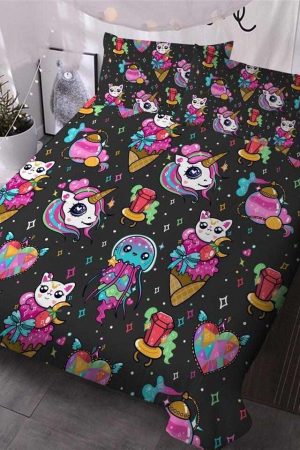 Pościel jednorożec z motywem kawaii